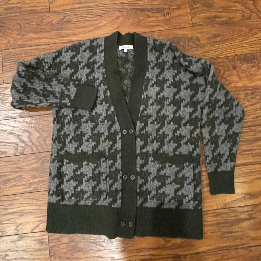 Madewell Black and Gray Cardigan Sweater